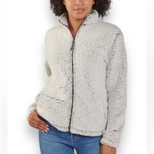 Boxcraft Size 2X Sherpa Full-Zip Jacket in Frosty Gray Pockets Drawcord Bottom